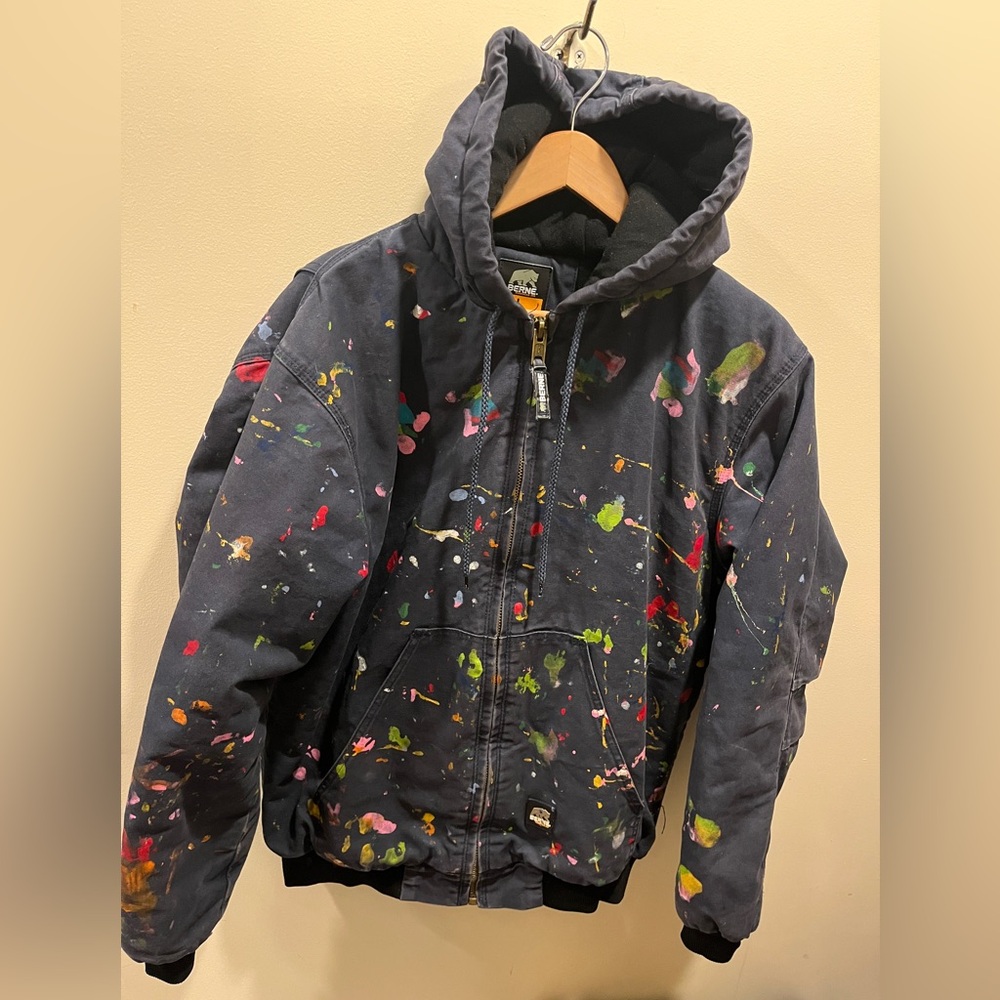 Berne workwear paint splatter jacket